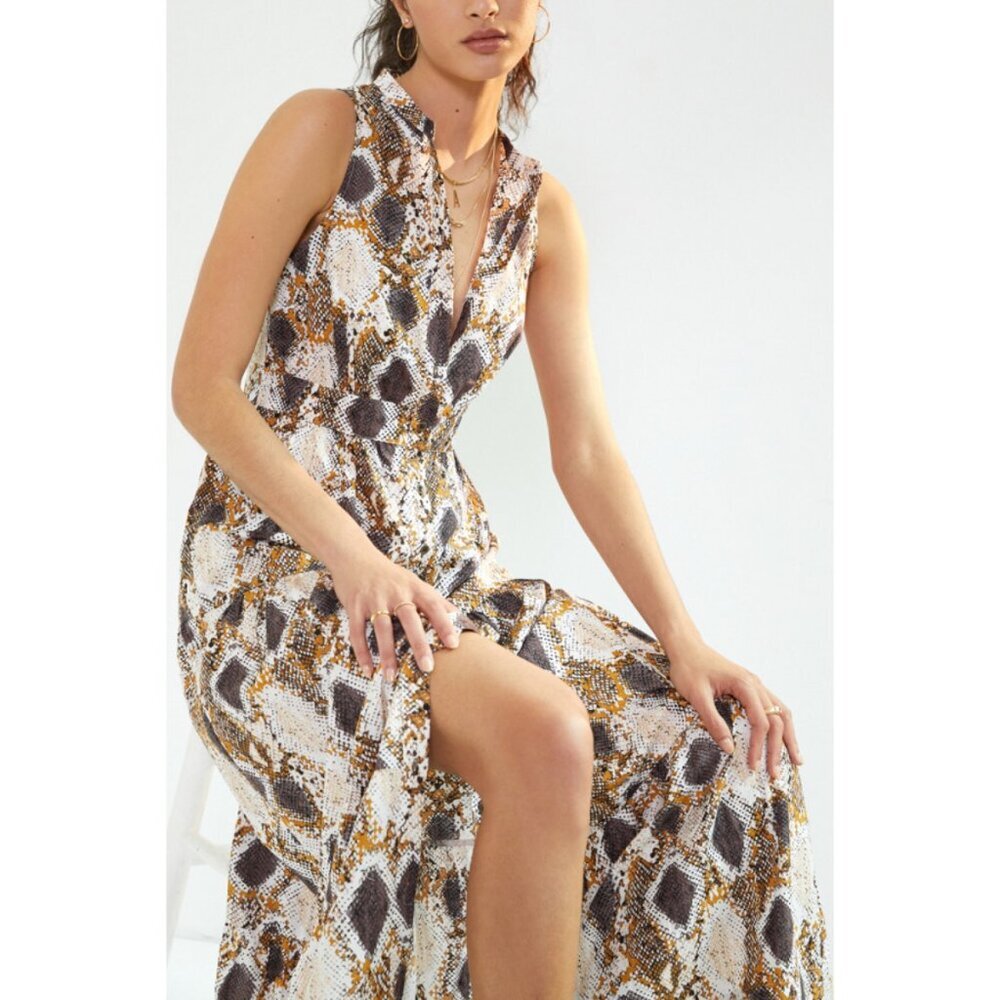 Anthropologie Maeve Snake Printed Maxi Dress - Picture 3 of 9